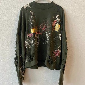 Zara Crew Neck Graffiti Sweatshirt